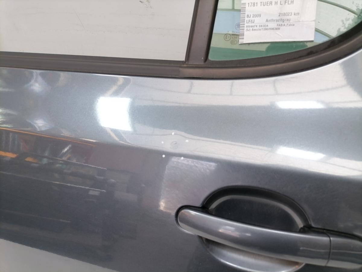 Skoda Fabia 2 5J original T&uuml;r hinten links Flie&szlig;heck LF8J Anthrazitgrau Rohbau BJ09